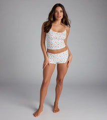 Sweet And Fruity Gummy Bear Print Pajama Shorts
