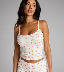 Late Night Bites Scoop Neck Pajama Top