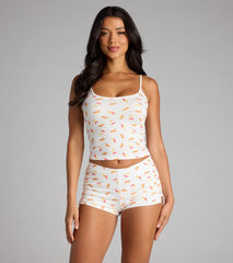 Late Night Bites Scoop Neck Pajama Top