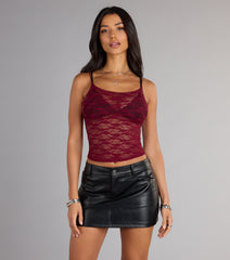 Delicate But Daring Lace Cami Crop Top