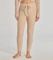 Cozy Life Chenille Knit Tie-Waist Joggers