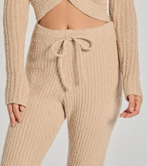 Cozy Life Chenille Knit Tie-Waist Joggers