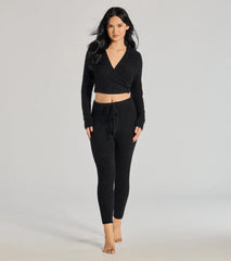 Cozy Life Chenille Knit Tie-Waist Joggers