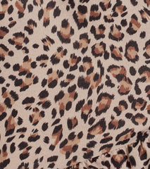 Trendy Mood Leopard Print Satin Ruffled Shorts