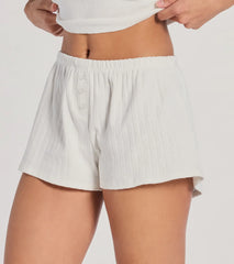 Sleeping In High Rise Pointelle Pajama Shorts