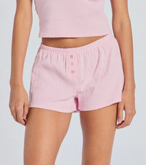 Sleeping In High Rise Pointelle Pajama Shorts