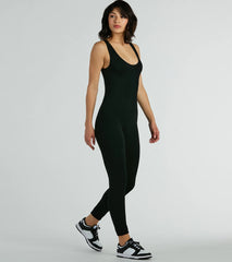 Easy Going Scoop Neck Seamless Knit Jumpsuit