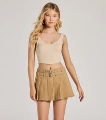 Adorable Basic Scoop Neck Seamless Crop Top