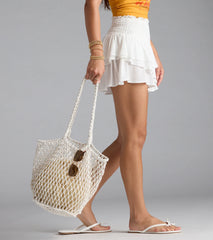 Casual Trendsetter Open Weave Tote Bag