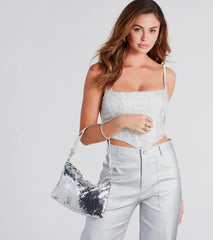 Statement Sequin Shoulder Handbag