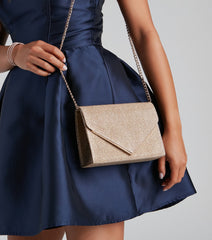 Glitter Mesh Envelope Crossbody