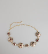 Western Bloom Stone Concho Chain Belt