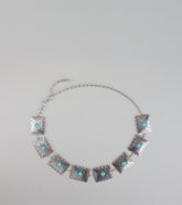 Western Flair Stone Concho Chain Belt