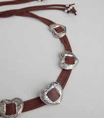 Wild Affair Heart Concho String Belt