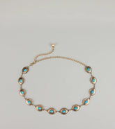 Festival Flair Turquoise Concho Chain Belt