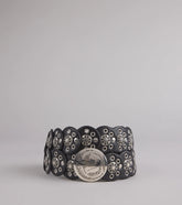 Boho Edge Faux Leather Medallion Belt