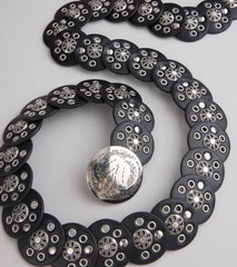 Boho Edge Faux Leather Medallion Belt