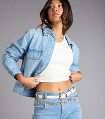 Western Charm Concho Faux Leather Belt