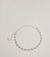 Elevated Chic Rhinestone And Faux Pearl Chain Belt