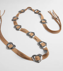 Wild Affair Heart Concho String Belt