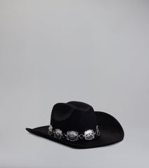 Ranch Rodeo Concho Faux Suede Cowboy Hat