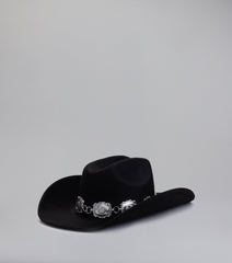 Ranch Rodeo Concho Faux Suede Cowboy Hat