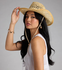 Beachy Babe Straw Cowboy Hat