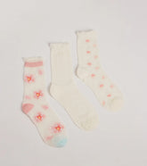 Floral Charm Three-Pack Sock Set