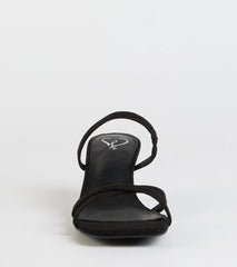 Chic Strappy Kitten Stiletto Heels