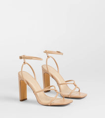 So Elegant Twist Strappy Block Heels