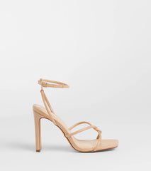 So Elegant Twist Strappy Block Heels