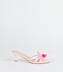 Vacay Ready Flower Strap Stiletto Mules