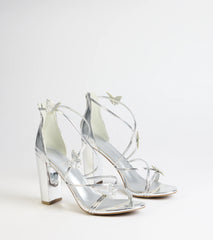Whimsically Chic Butterfly Rhinestone Block Heels
