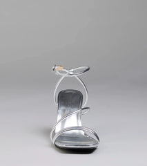 Edgy Elegance Metallic Strappy Stiletto Heels