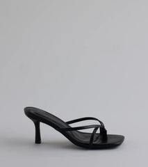 Out And About Strappy Thong Stiletto Mules