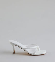 Out And About Strappy Thong Stiletto Mules