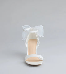Sweet And Chic Tulle Bow Kitten Heels