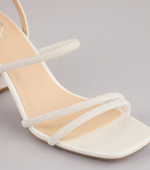 Chic And Polished Pearl Satin Block Heels