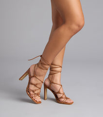 All Tied Up Strappy Block Heels