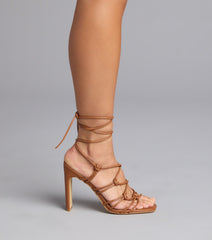All Tied Up Strappy Block Heels