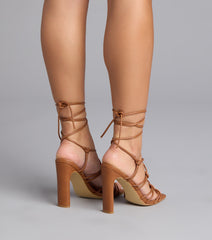 All Tied Up Strappy Block Heels