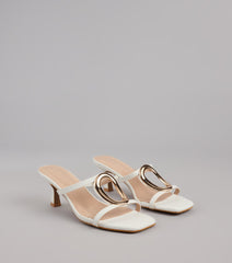 Sassy Sleek Square Toe Kitten Heels