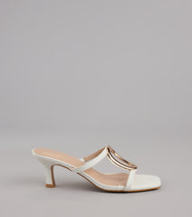 Sassy Sleek Square Toe Kitten Heels