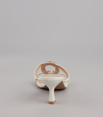 Sassy Sleek Square Toe Kitten Heels