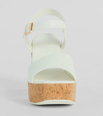 Up A Notch Cork Platform Block Heels