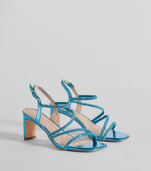 Glamour Up Rhinestone Strappy Metallic Heels