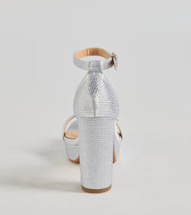 Endless Glow Rhinestone Platform Heels