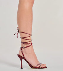 Endless Glam Laced-Up Rhinestone Stiletto Heels