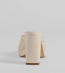 Cute Vibes Bow Platform Knit Mules