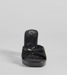 Cute Vibes Bow Platform Knit Mules